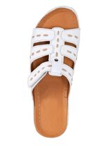 ELENA EDEN Pantolette aus Nappaleder mit Kontrast-Durchz&uuml;gen WEISS