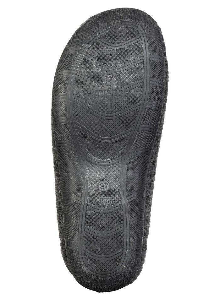 Laurina, trendige Damen-Hausschuhe, Weite H, mit Leo-Druck ANTHRAZIT-GRAU