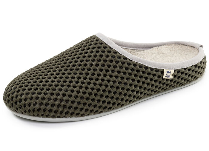 Leichte Herren-Hausschuhe, mit herausnehmbarem Fußbett KHAKI