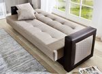 Schlafsofa Inklusive Kissen BRAUN-BEIGE