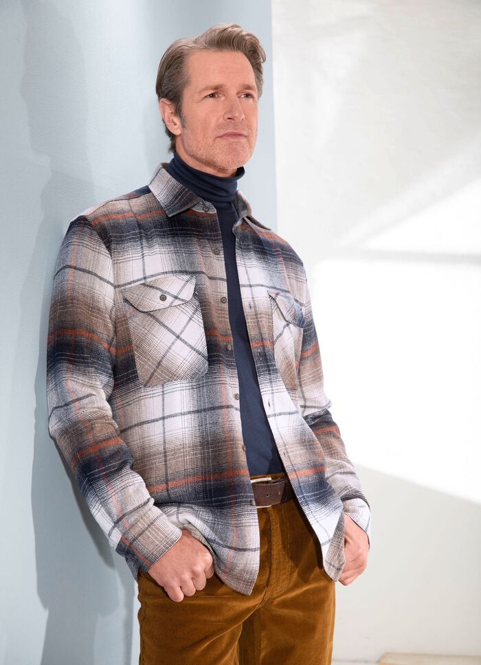 "Milano Italy"-Overshirt ECRU-MARINE-TERRAKOTTA KARIERT