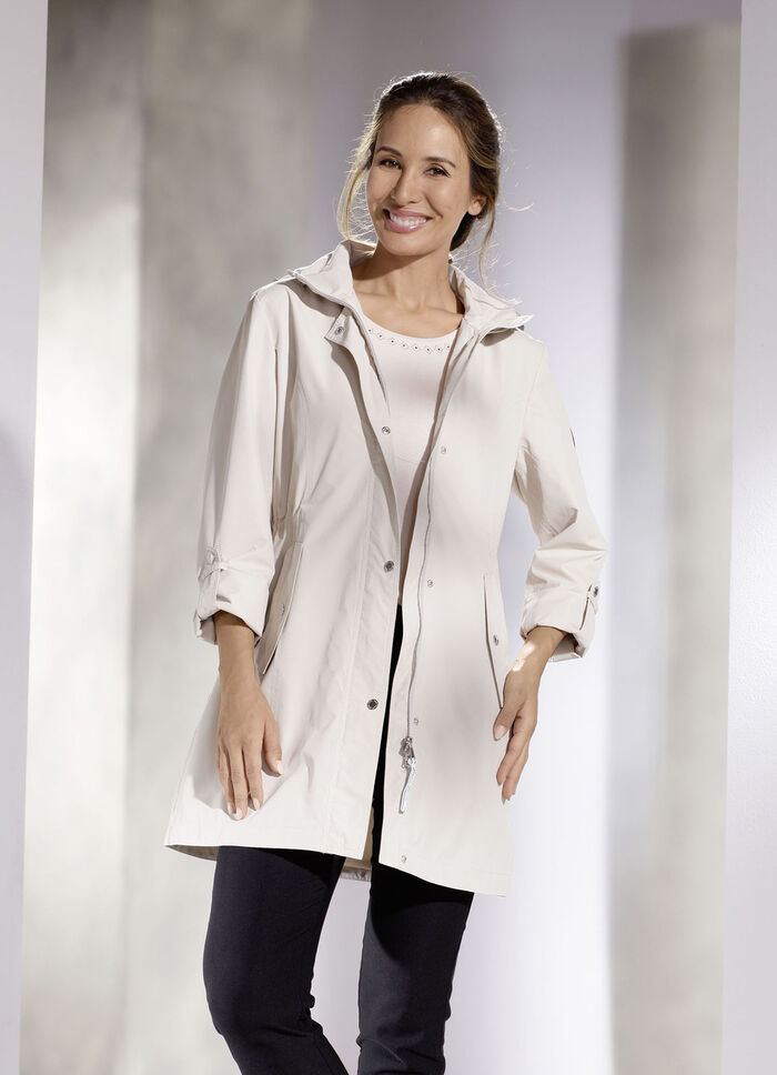 Funktions-Longjacke mit abnehmbarer Kapuze 