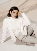 Long-Strickjacke mit Kaschmir 