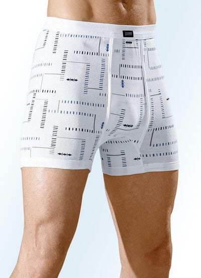 Dreierpack Unterhosen aus Feinripp mit Eingriff, bunt dessiniert 