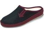 Atmungsaktive Damen-Hauschuhe, mit Gummizug SCHWARZ-BORDEAUX