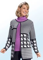 Strickjacke in Hahnentritt-Dessin 