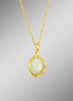 Anhänger mit Singapurkette, echt Opal und synth. Zirkonia 