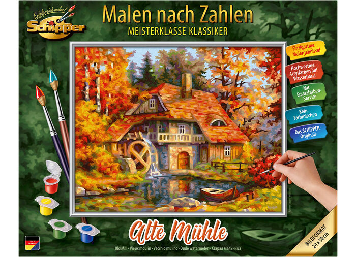 Malen nach Zahlen Alte M&uuml;hle 
