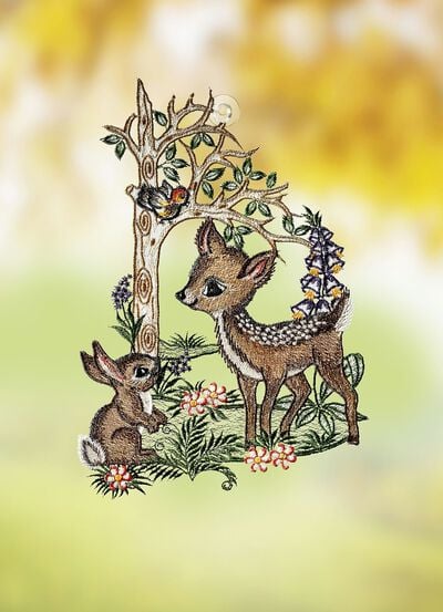 Fensterbild mit Rehkitz 