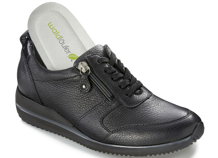 Waldl&auml;ufer, leichte Damen-Sneaker, Weite H, mit herausnehmbarem Fu&szlig;bett SCHWARZ