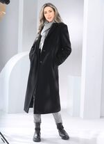 Mantel mit Knopfleiste SCHWARZ