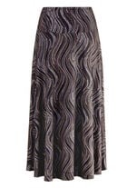 Rock mit edel schimmerndem Glanzdruck SCHWARZ-BRAUN-MULTICOLOR