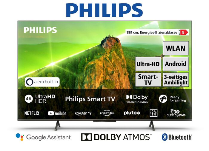 Philips 4K-Ultra-HD-Ambilight-LED-Fernseher mit 60 Hz 