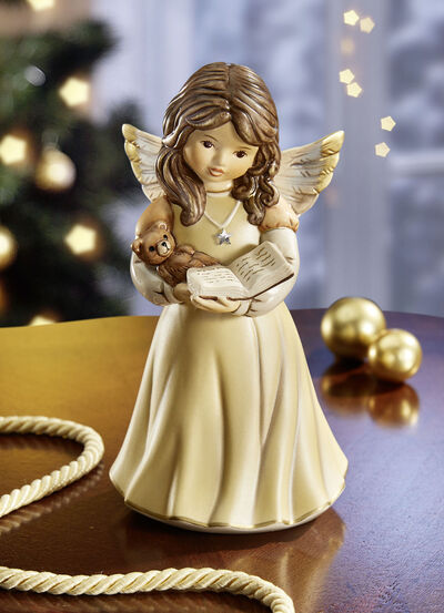 Engel mit Teddybär und Kristall-Stern 