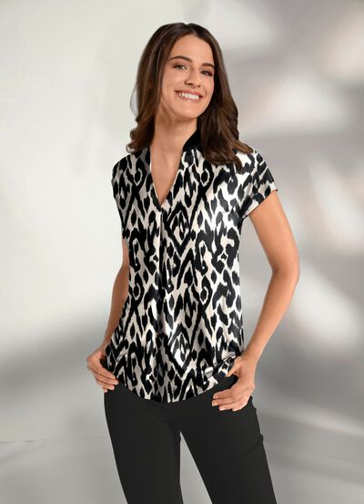 Shirt-Tunika mit farbbrillantem Druck 