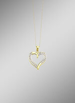 Romantischer Herz-Anhänger mit synth. Zirkonia 