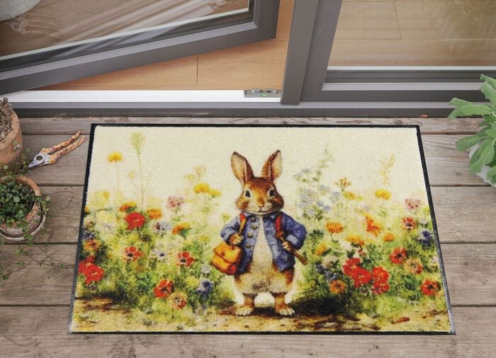 Fu&szlig;matte mit Hasen-Motiv 