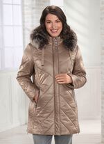 Jacke mit abnehmbarer Kapuze GOLDBEIGE