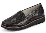 Waldl&auml;ufer Mokassin-Slipper mit zart gl&auml;nzender Pr&auml;gung SCHWARZ-BRAUN