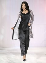 Set, 3-teilig, bestehend aus Top, Hose und Kimono 