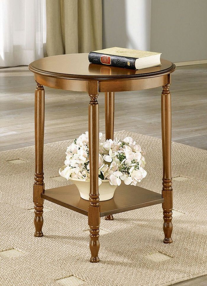 Beistelltisch mit gedrechselten Beinen EICHE RUSTIKAL