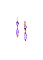 Rosévergoldete Ohrhänger mit echt Amethyst 