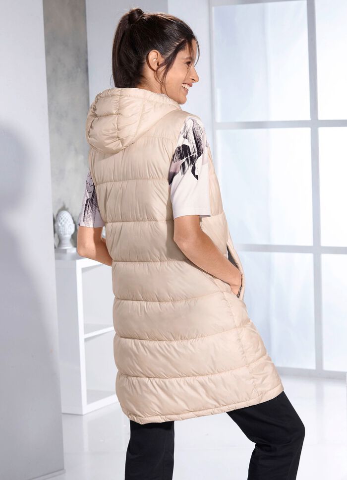 Funktions-Longweste mit fester Kapuze 