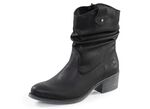 Rieker Western-Stiefelette aus weichem Synthetikmaterial mit Raffung SCHWARZ