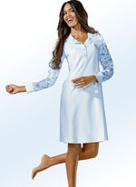 Zweierpack Nachthemden mit Knopfleiste und B&uuml;ndchenabschl&uuml;ssen 1X BLEU-BUNT, 1X ROS&Eacute;-BUNT