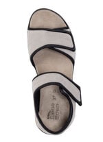 ELENA EDEN Sandale aus weichem Nubukleder und schwarzem Elastikmaterial BEIGE