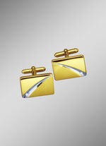 Manschettenknöpfe mit Weißgoldrille 