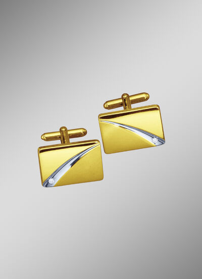 Manschettenknöpfe mit Weißgoldrille 