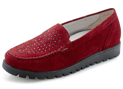 Waldläufer Mokassin-Slipper mit Glitzer-Applikationen 