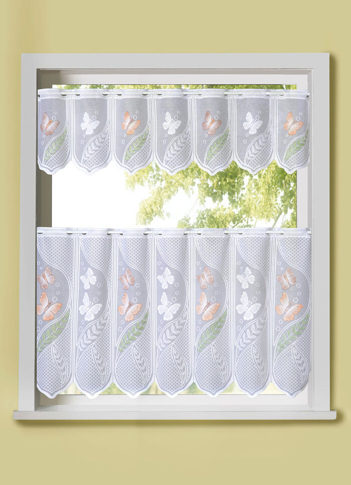 Jacquard Kurzstore mit Schmetterlings-Dessin COLORIERT