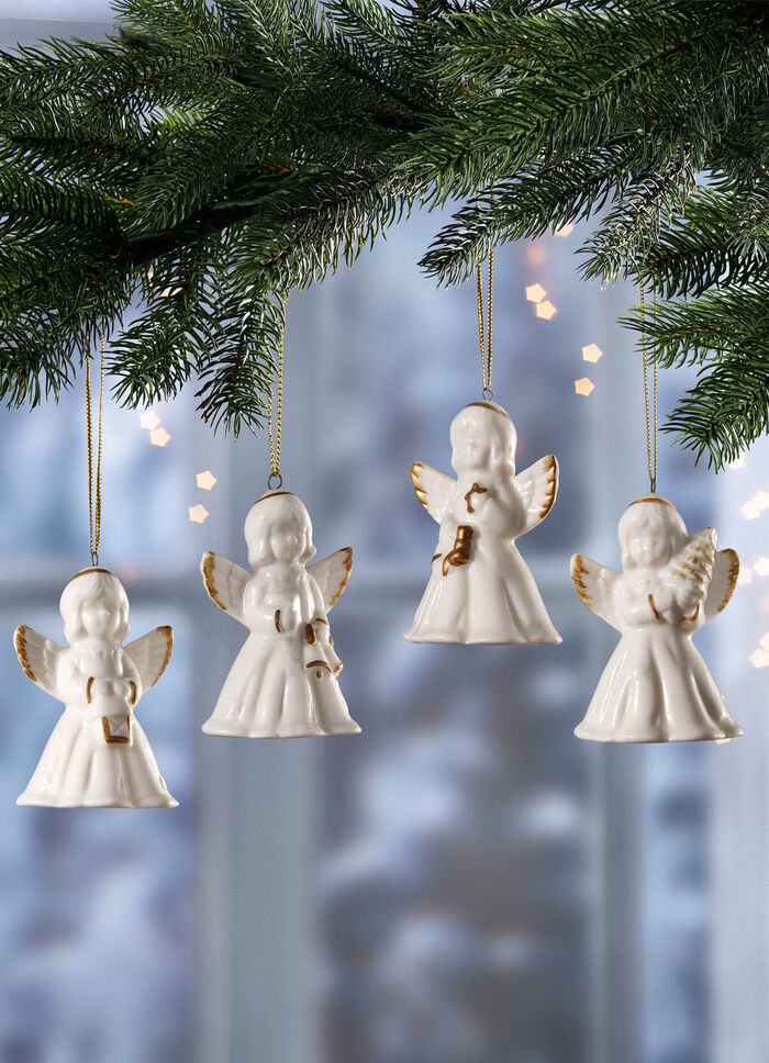 Glockenengel aus Porzellan, 4er-Set 