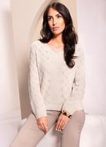 Pullover mit Ajour-Akzenten 