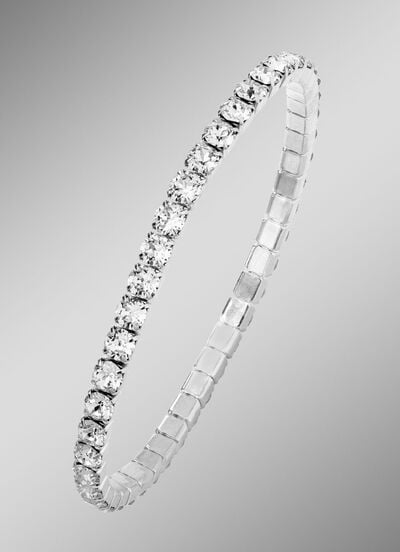 Armband aus Edelstahl mit wei&szlig;en Kristallen 