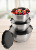 Edelstahl-Sch&uuml;sseln mit Deckel, 6-teilig 