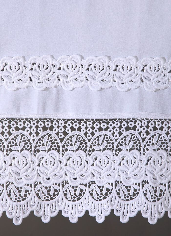 Fensterdekoration aus reiner Baumwolle mit hochwertiger Spitze 