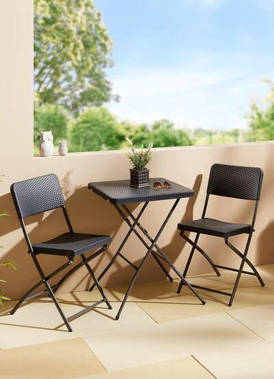 Balkon-Set in Rattan-Optik 