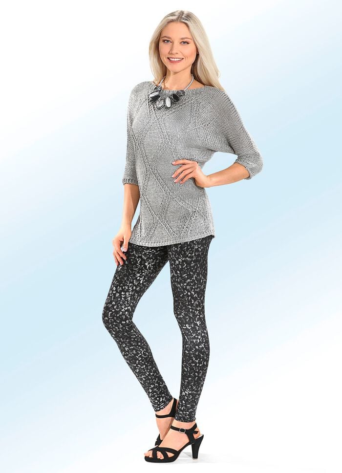 Leggings mit trendiger Tierfell-Dessinierung 