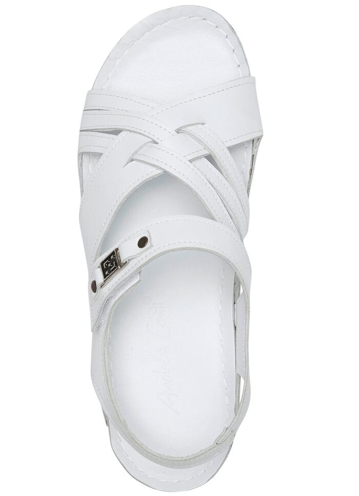 Andrea Conti Sandale mit Metallschmuck WEISS
