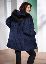 Longjacke mit Raubtierfell-Dessin 