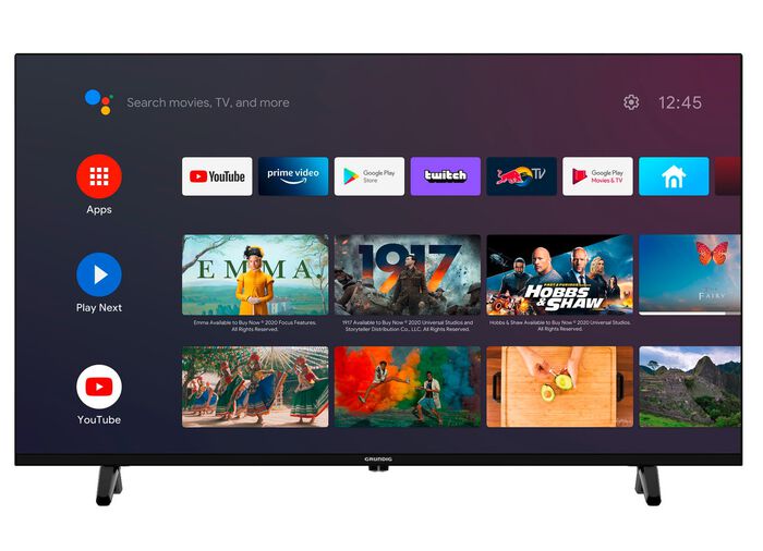 Grundig LED-Fernseher mit WLAN f&uuml;r kabellosen Internetzugang SCHWARZ