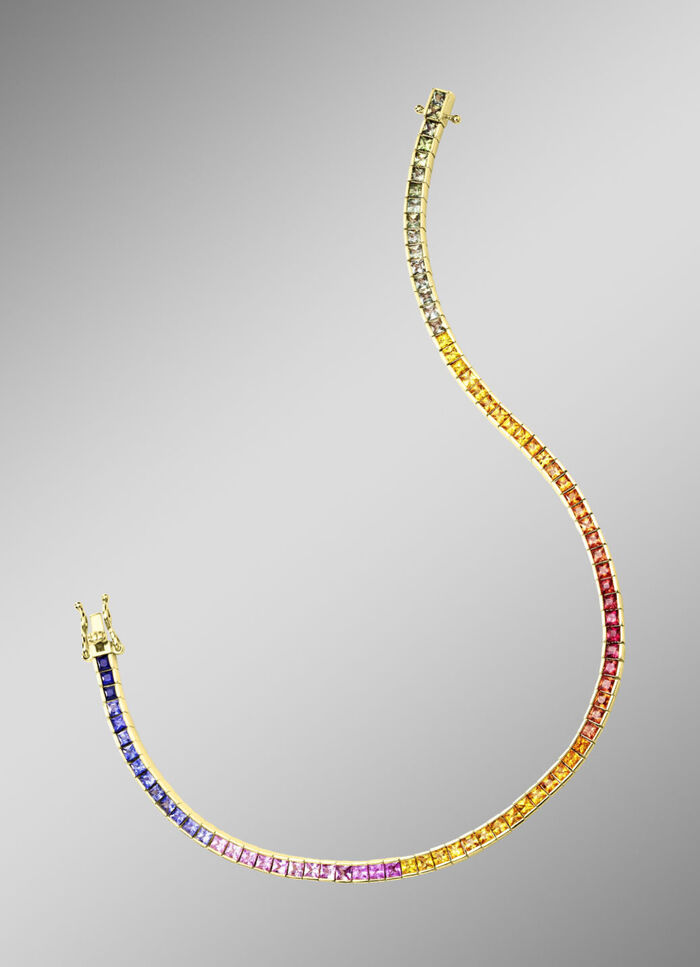 Hochwertiges Armband mit echten Safiren in Multicolor 