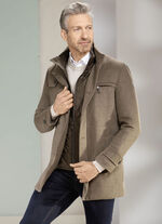 Mantel in 2 Farben HELLBRAUN MELIERT