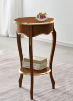 Beistelltisch mit handgefertigten Applikationen NUSSBAUM-GOLD