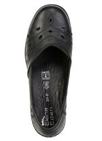 ELENA EDEN, bequeme Damen-Slipper, Weite H, mit herausnehmbarem Fu&szlig;bett SCHWARZ