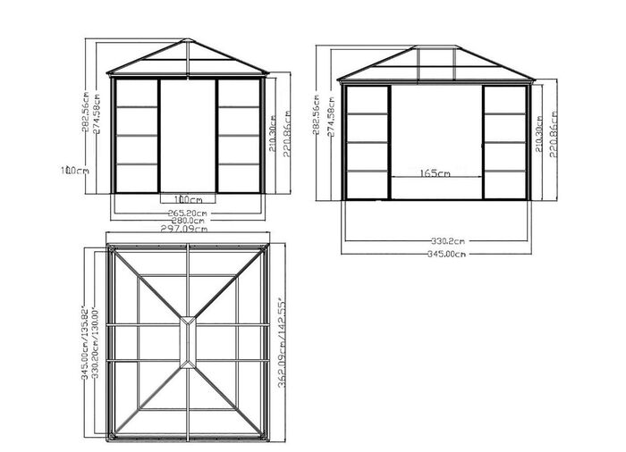SOJAG Aluminium Pavillon Castel in edlem Bronzeton 