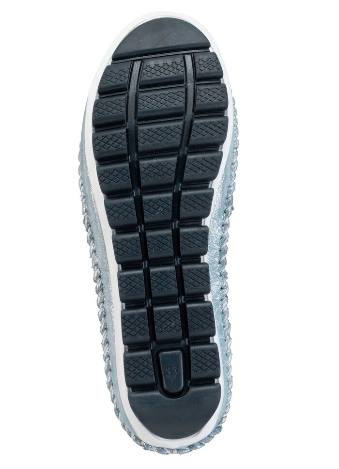 Gemini Mokassin-Slipper aus weichem, gl&auml;nzend gepr&auml;gtem Nappaleder JEANSBLEU